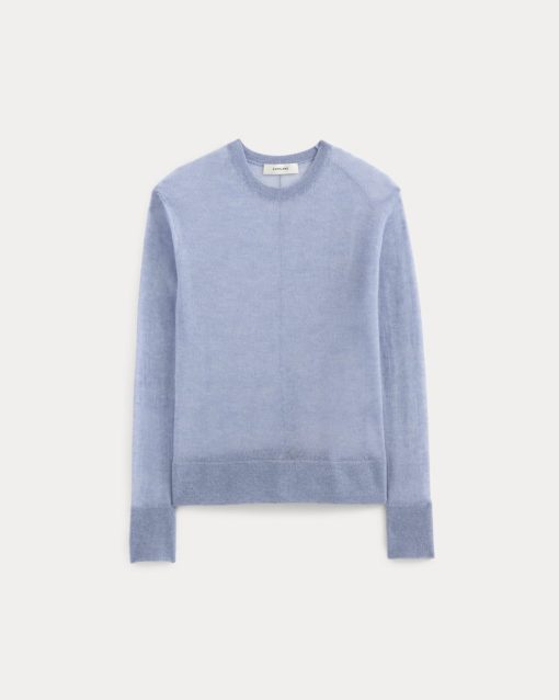 Alternative view of The Air Alpaca™ Relaxed Crew Top | Soft Blue