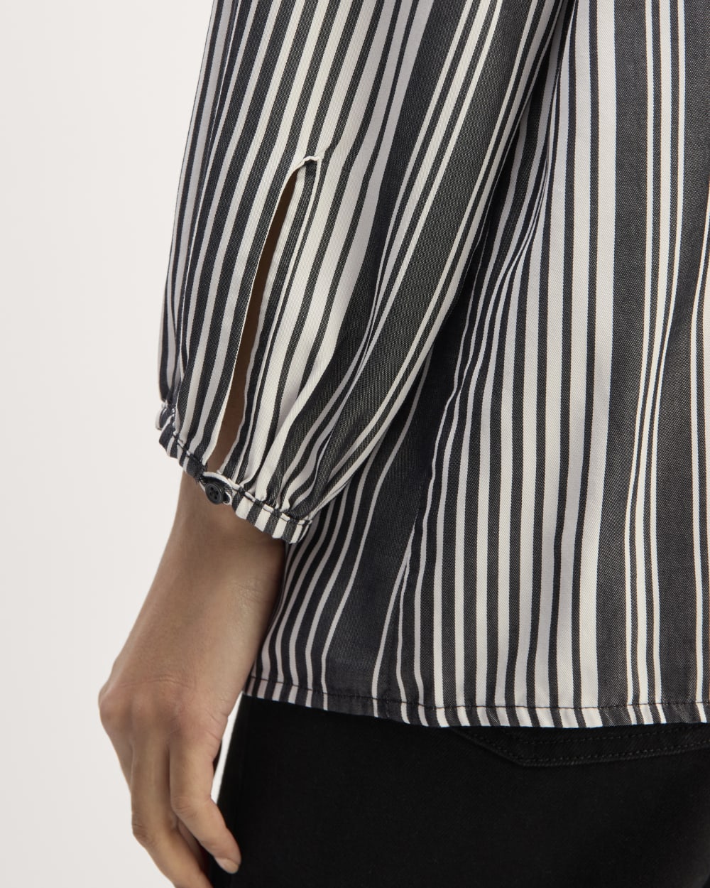 The Gathered Shirt in Butterlite | Black / Bone - Image 5
