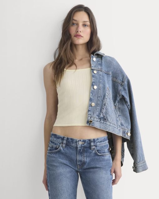 Scoop-Neck Tank in Pointelle | Lemon Icing