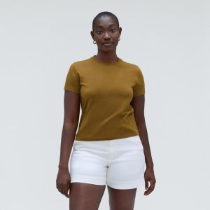 Alternative view of The Box-Cut Tee in Essential Cotton | Tapenade | No Pocket