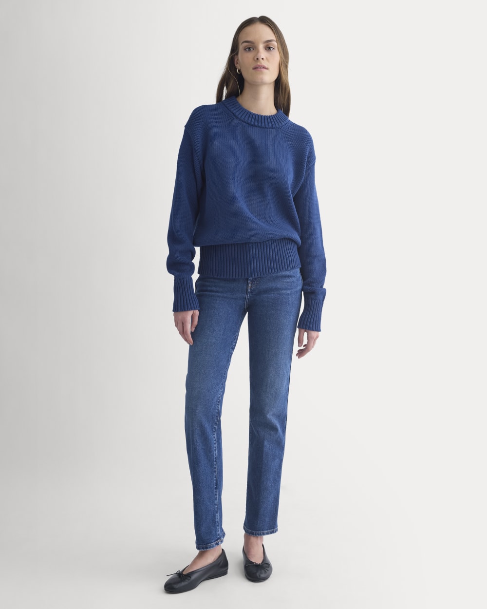 Oversized Cocoon Crew in Elevated Cotton | Estate Blue - Image 3