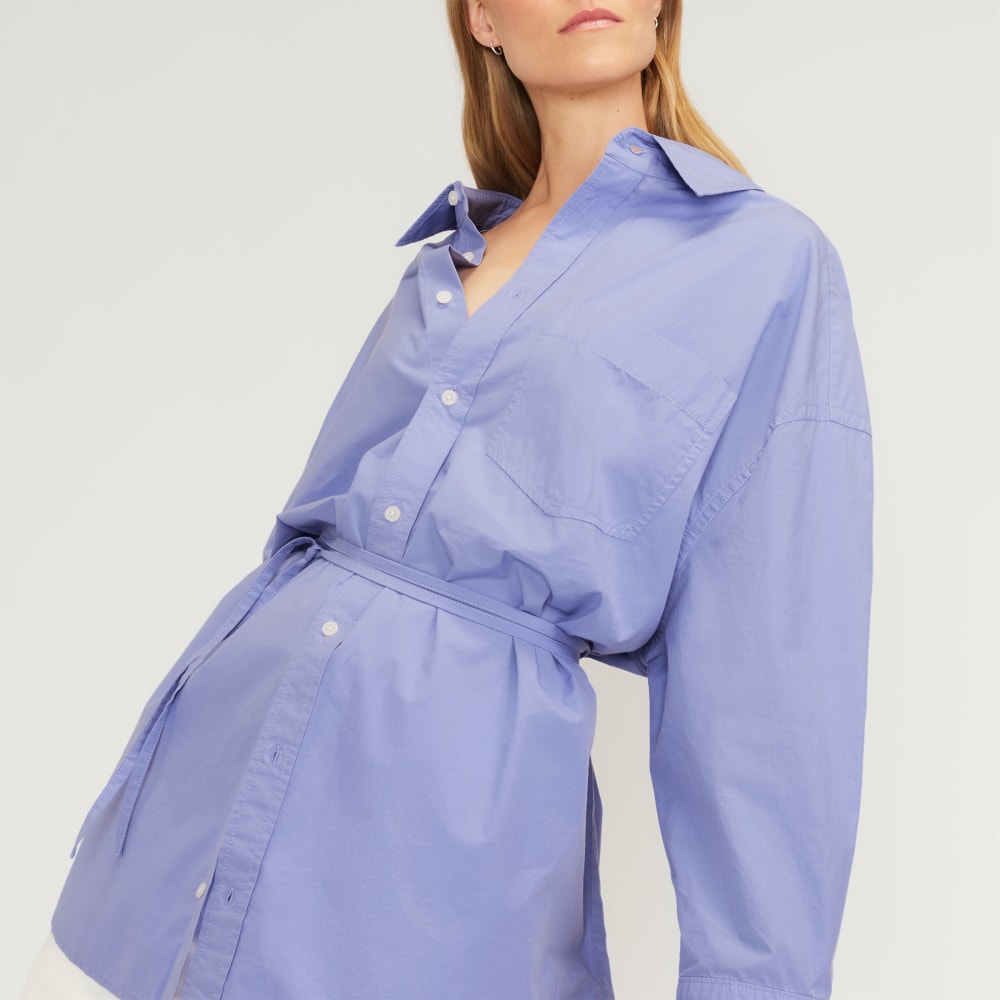 The Poplin Tie Back Shirt | Cornflower Blue - Image 4
