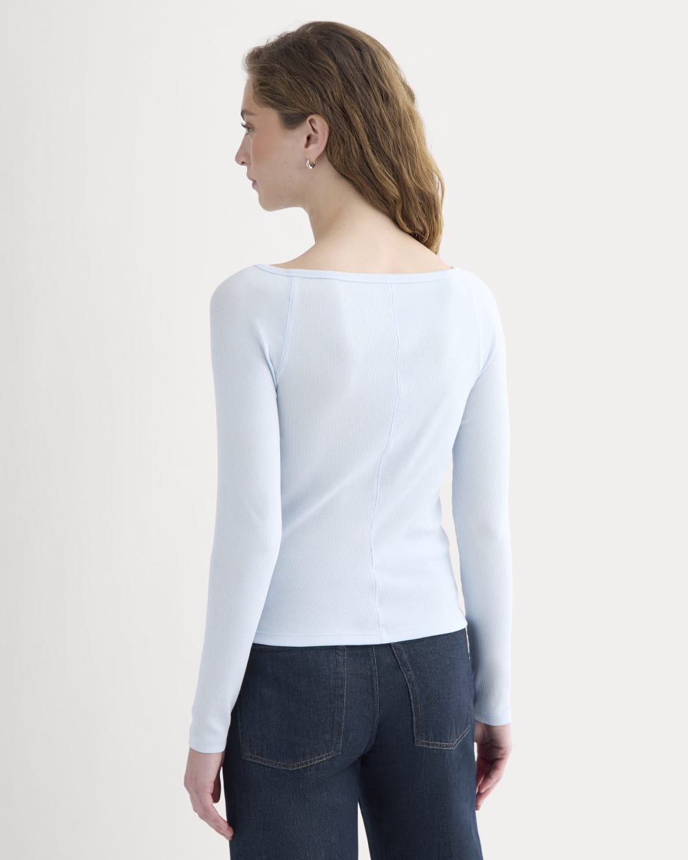 Luxe Rib Boatneck Top | Skywriting - Image 4