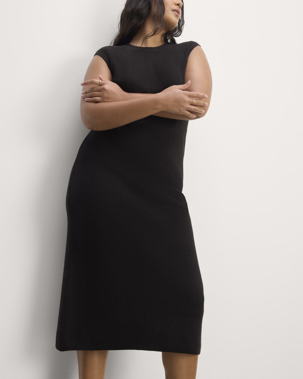 The Midi Dress in Everyday Cotton | Black - Image 5