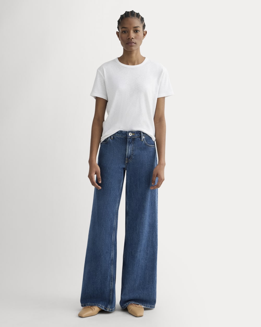 The Box-Cut Tee in Cotton Linen | White - Image 3