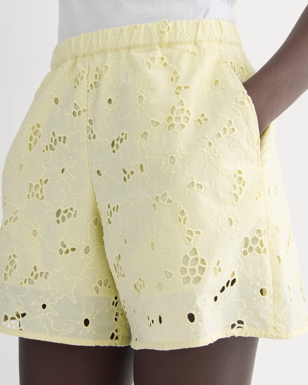 The Eyelet Pull-On Short | Light Yellow - Image 4