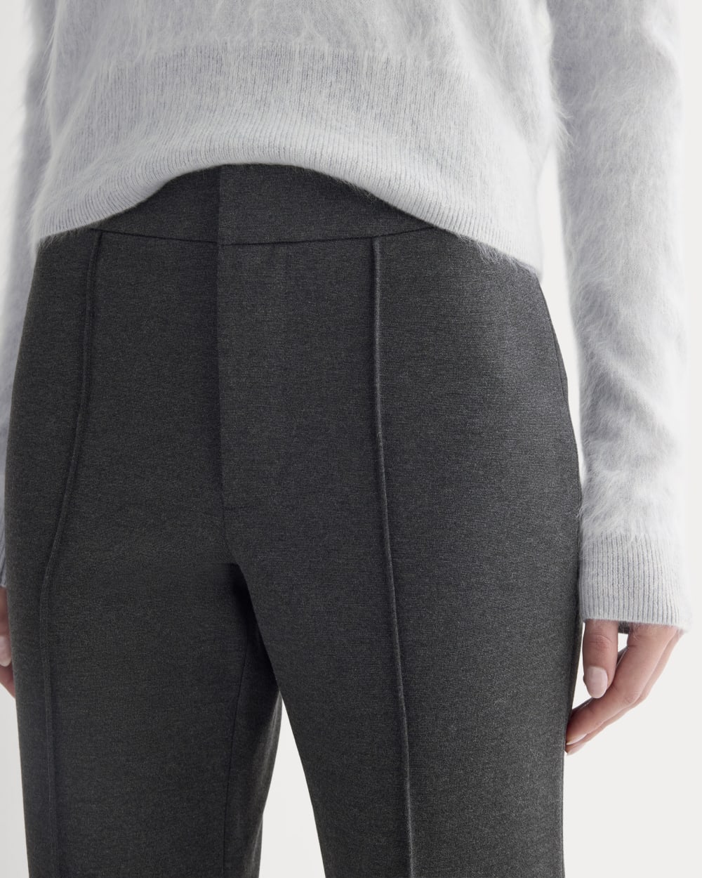 Slim Trouser in Ponte | Heathered Soot - Image 3