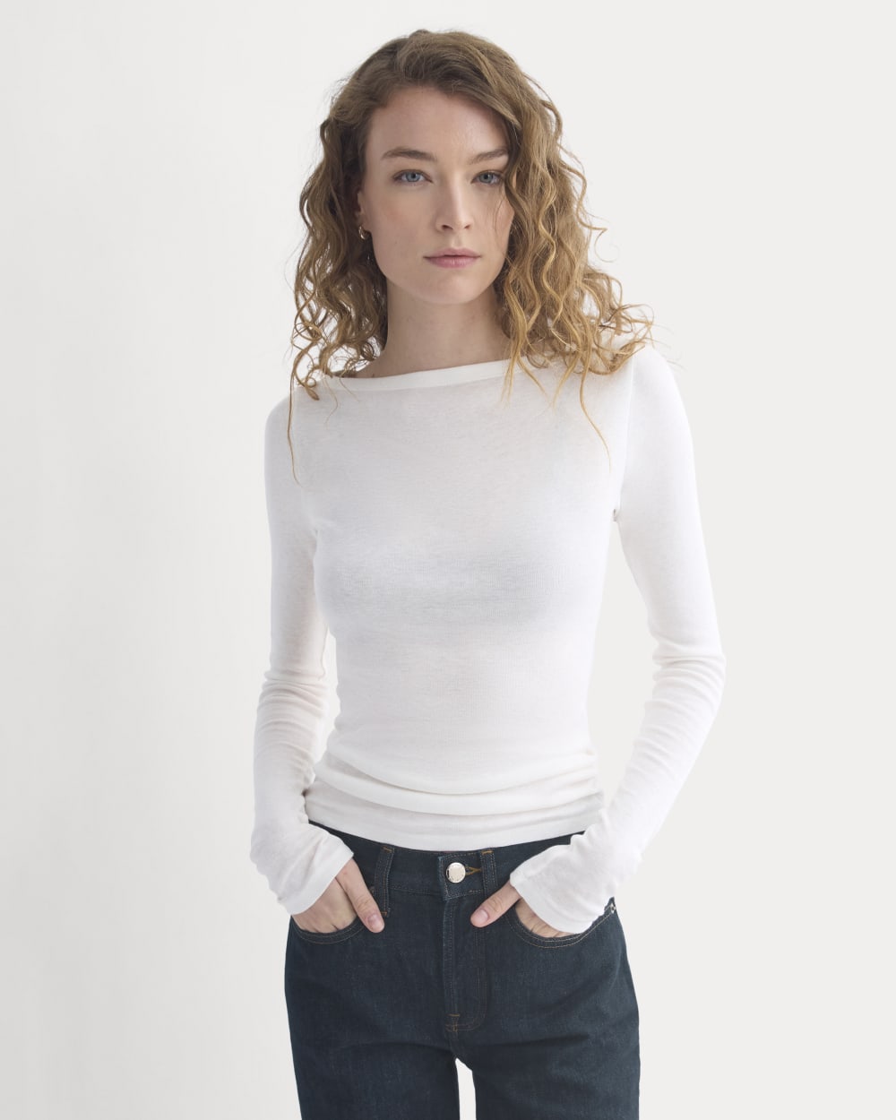Tissue Boatneck Top | Bone