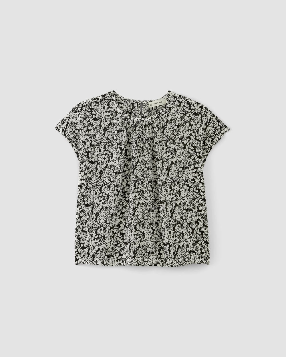 The Gathered Neck Top | Black / Bone Mini Floral - Image 2