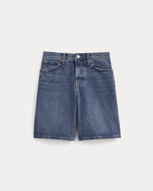 Alternative view of Loose Jean Short | Dark Wash
