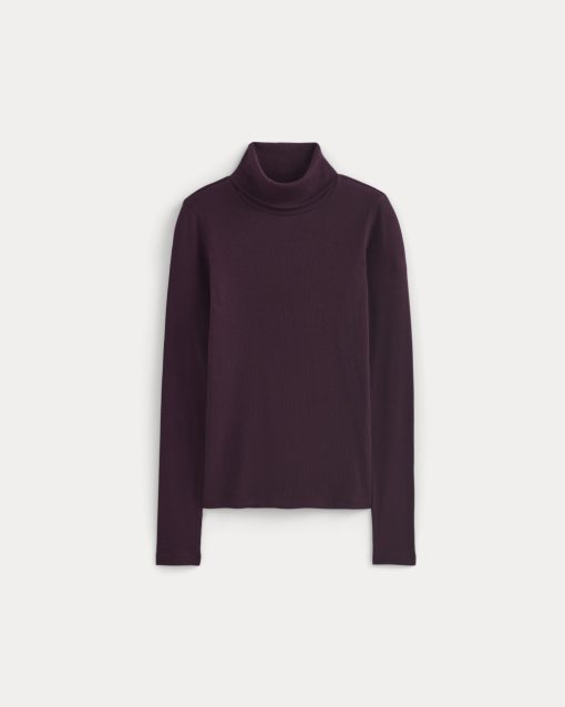 Alternative view of The Luxe Rib Turtleneck | Heathered Port Royale
