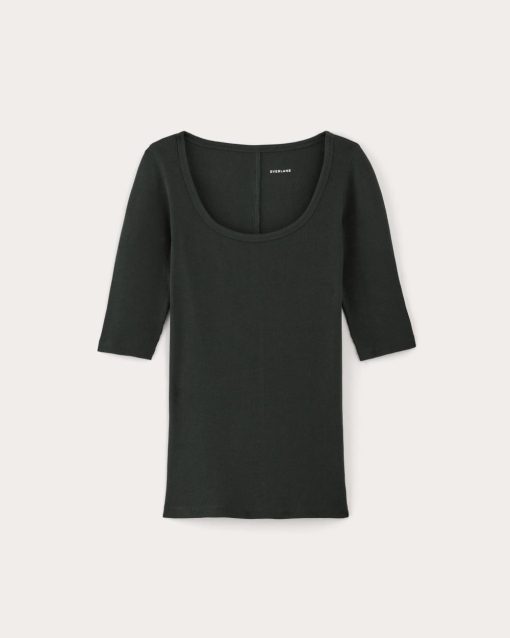 Alternative view of The Luxe Rib Scoop-Neck Tee | Scarab