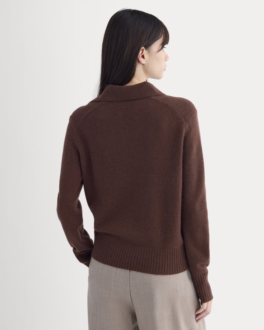 Cashmere Polo Sweater | Dark Mahogany - Image 6
