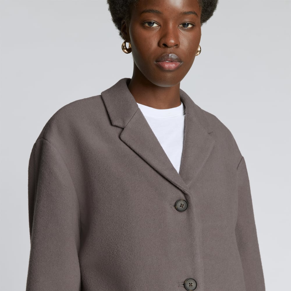 The Italian ReWool® Cocoon Coat | Taupe Grey - Image 4