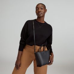 Alternative view of The Luxe Italian Leather Crossbody | Black