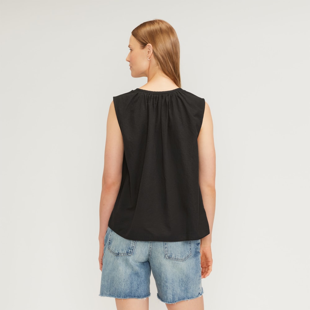 The Gathered Tie-Front Top | Black - Image 3