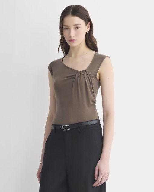 Asymmetrical Top in Butterluxe | Deep Taupe