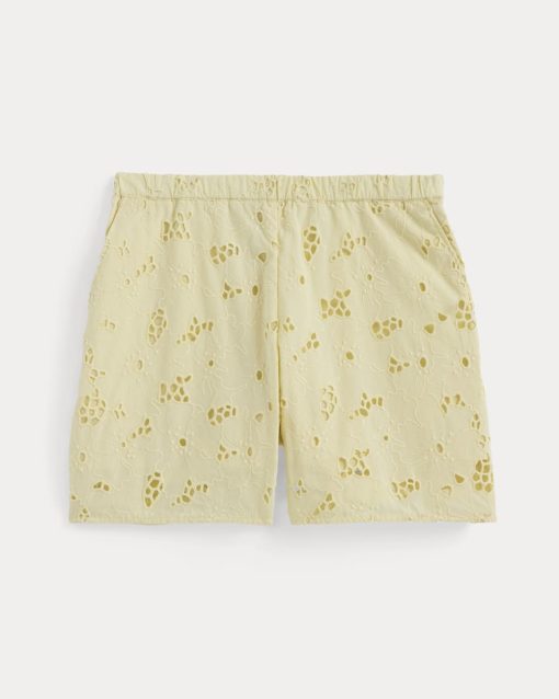 Alternative view of The Eyelet Pull-On Short | Light Yellow