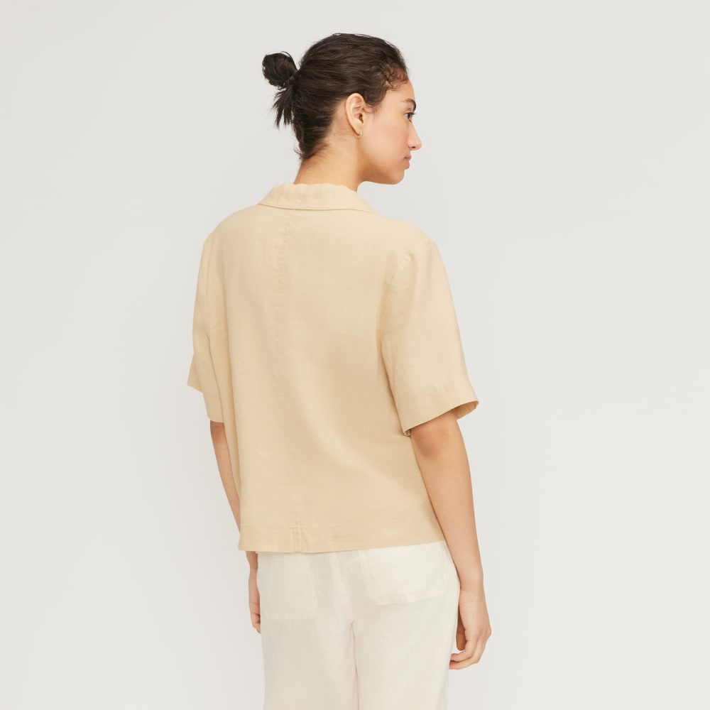 The Linen Workwear Shirt | Warm Khaki - Image 3