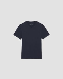 Alternative view of The Essential Organic V-Neck Tee | Deep Navy