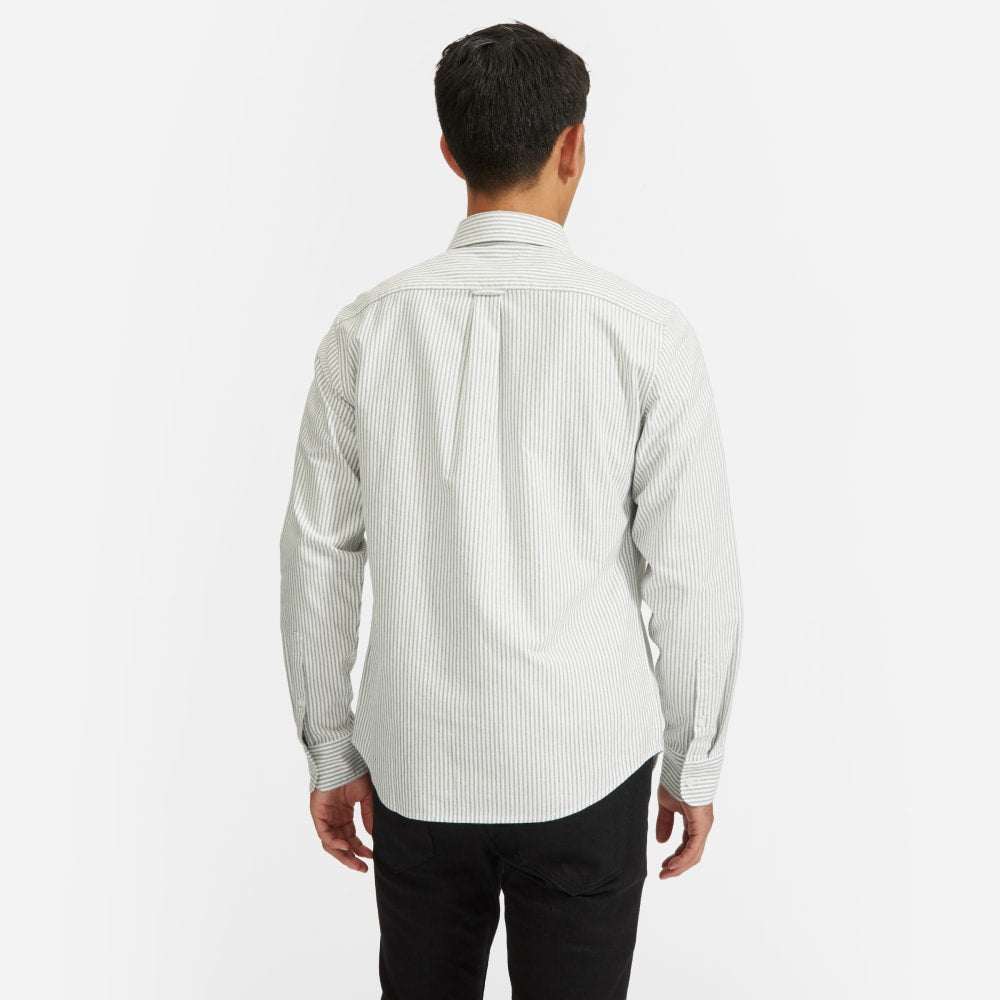 The Standard Fit Japanese Oxford Shirt | Uniform | White / Black Stripe | Standard - Image 3