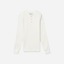 The Waffle Long-Sleeve Henley Tee | Off-White