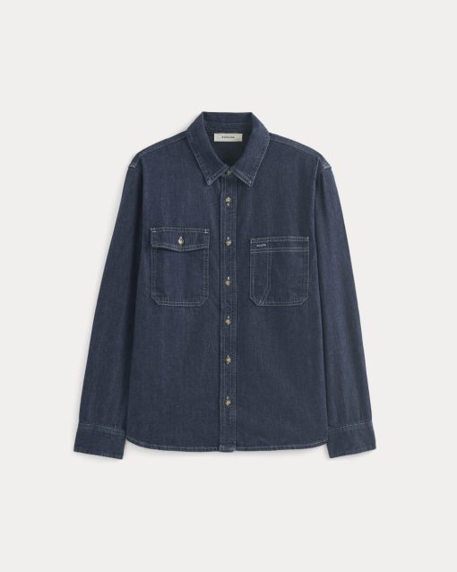 Alternative view of Denim Utility Shirt | Dark Indigo