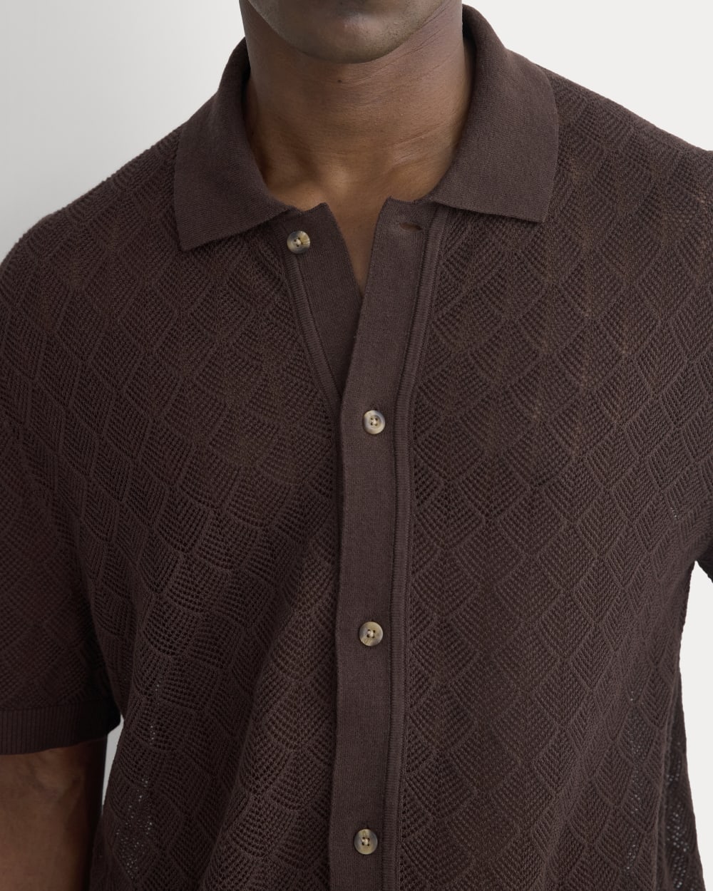 Open-Knit Resort Shirt | Coffee Bean - Image 4