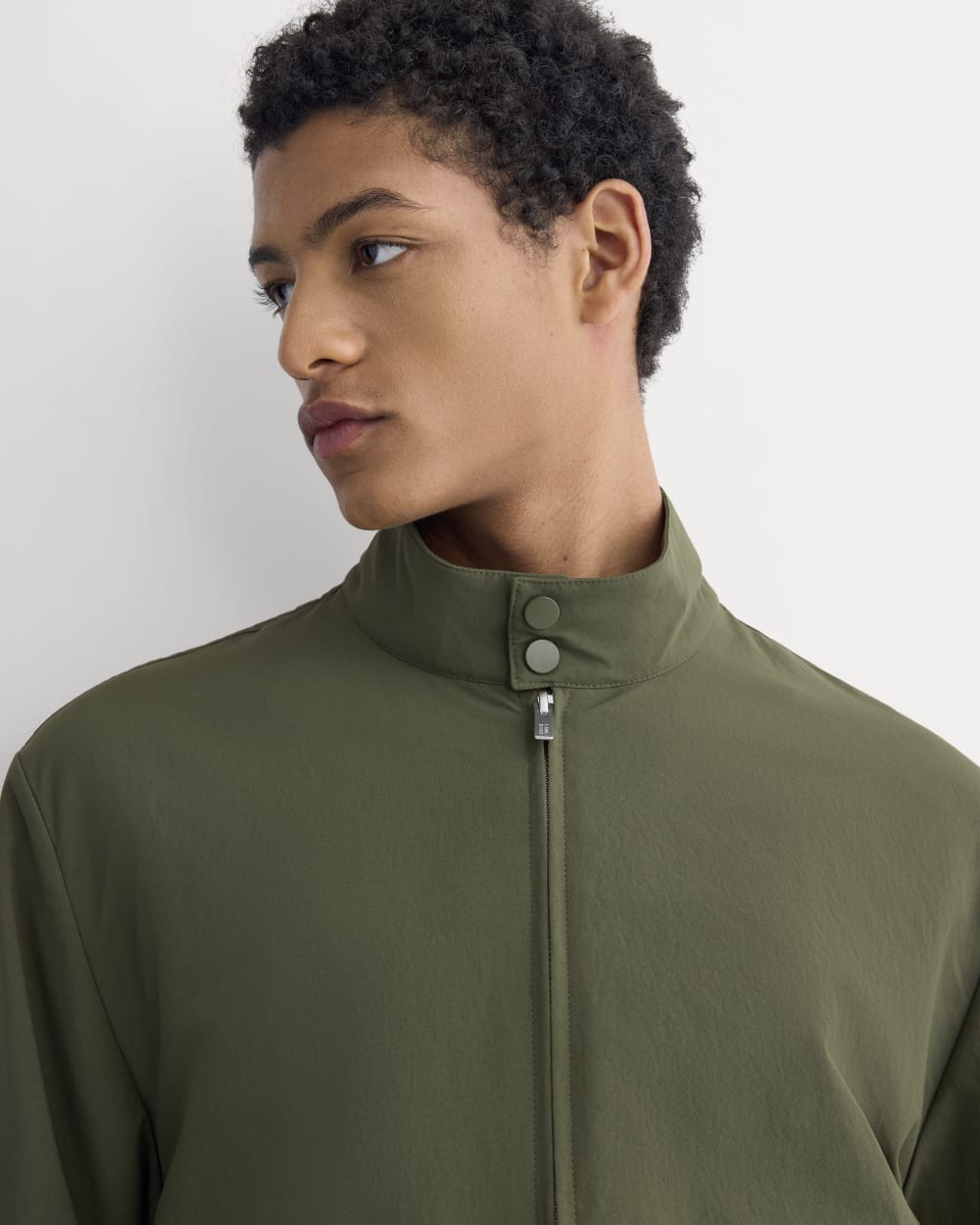 Re:Cycled Nylon Harrington Jacket | Olive Night - Image 3