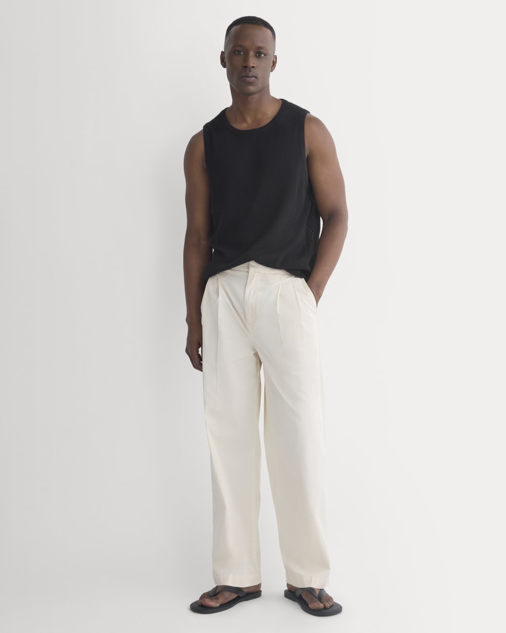 Textured Knit Tank | Black - Image 3