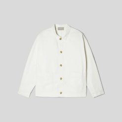 Alternative view of The Organic Cotton Herringbone Utility Jacket | Bone