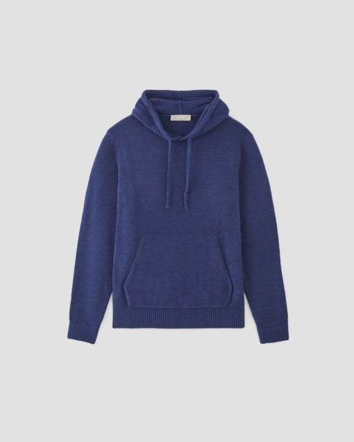Alternative view of The Felted Merino Hoodie | Bellwether Blue Heather