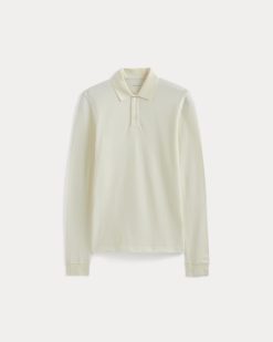 Alternative view of The Long-Sleeve Pique Polo | Bone