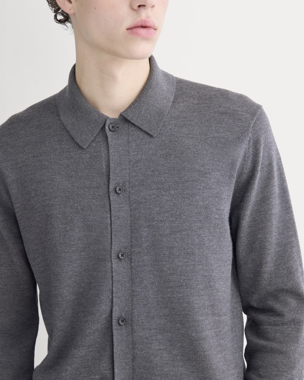 Ultrasoft Button-Down Sweater | Heather Mid Charcoal - Image 4