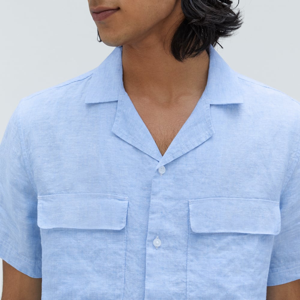 The Resort Shirt in Linen | Light Blue - Image 4
