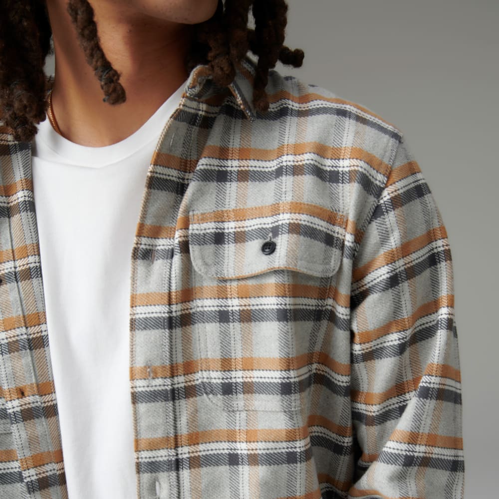 The Heavyweight Overshirt | Uniform | Tobacco Brown / Heather Grey Plaid - Image 4