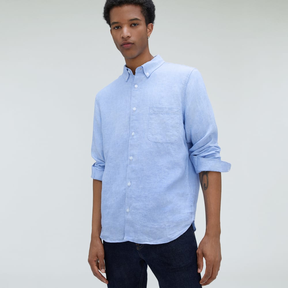 The Classic Shirt in Linen | Light Blue - Image 4