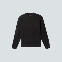 Alternative view of The Merino-Blend Crewneck Sweater | Black