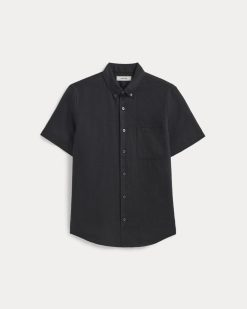 Alternative view of The Classic Short-Sleeve Shirt in Linen | Black
