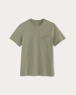Alternative view of The Premium-Weight Pocket Tee | Uniform | Heather Sage Green