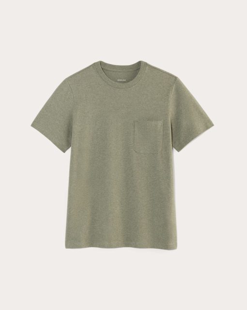 Alternative view of The Premium-Weight Pocket Tee | Uniform | Heather Sage Green