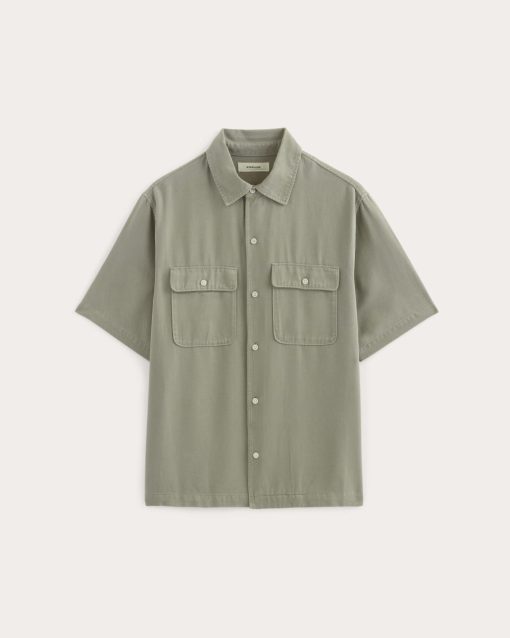 Alternative view of The Relaxed Utility Shirt in Buttersoft | Sage Green