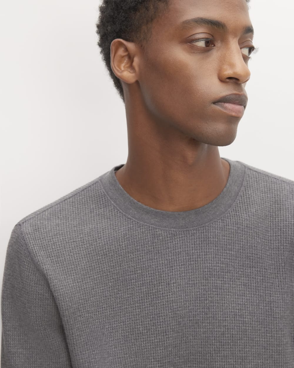The Waffle Long-Sleeve Crew | Heathered Charcoal - Image 3