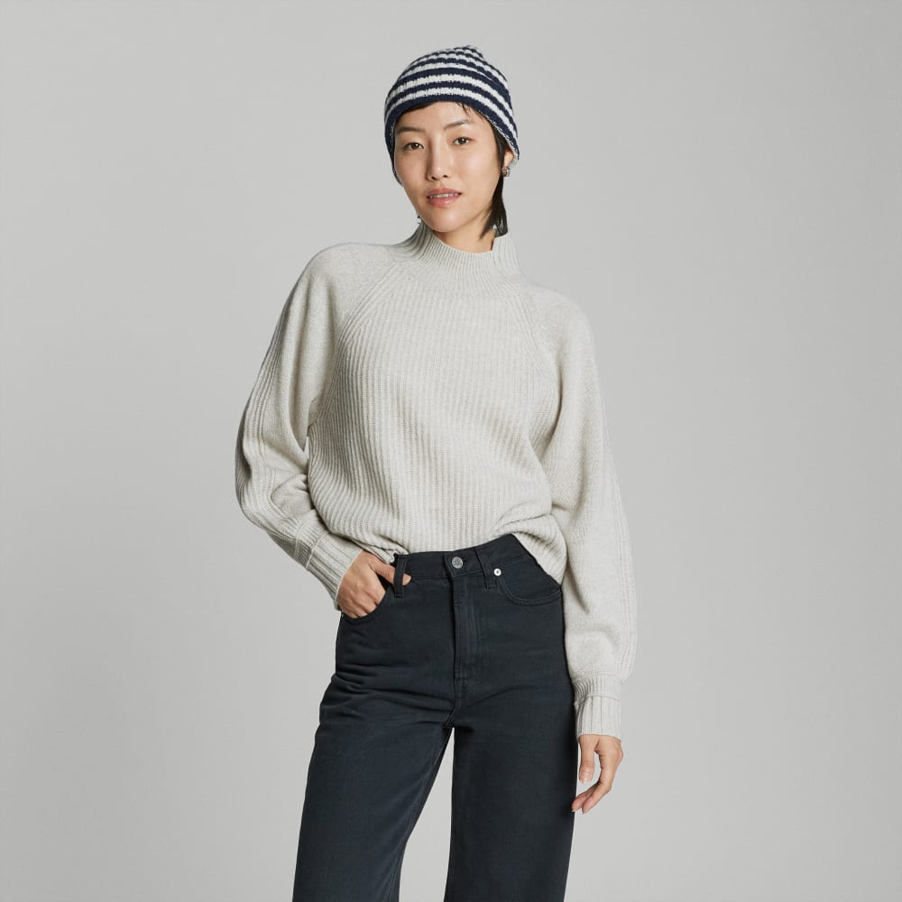 The Cashmere Beanie | Bright Navy / Bone - Image 5