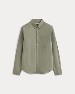 Alternative view of The Classic Oxford Shirt | Sage Green | Tall