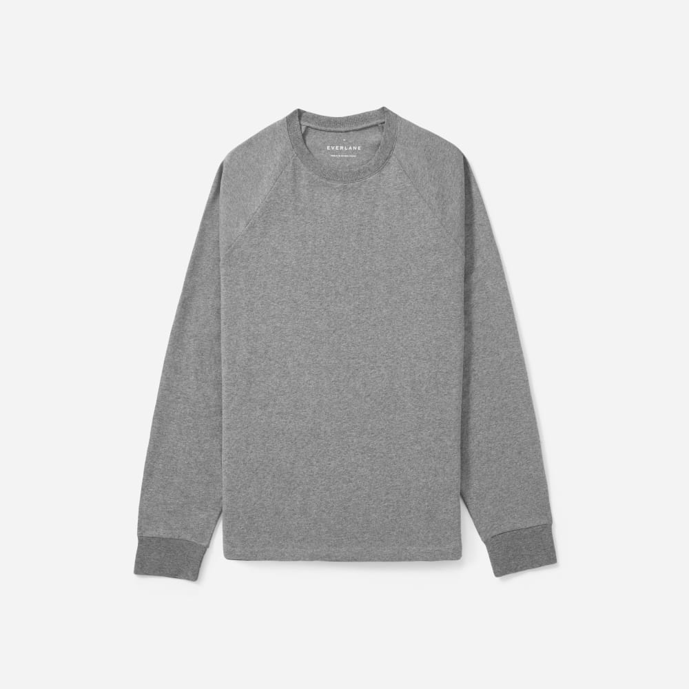 The Premium-Weight Long-Sleeve Crew | Uniform | Mid Heathered Grey