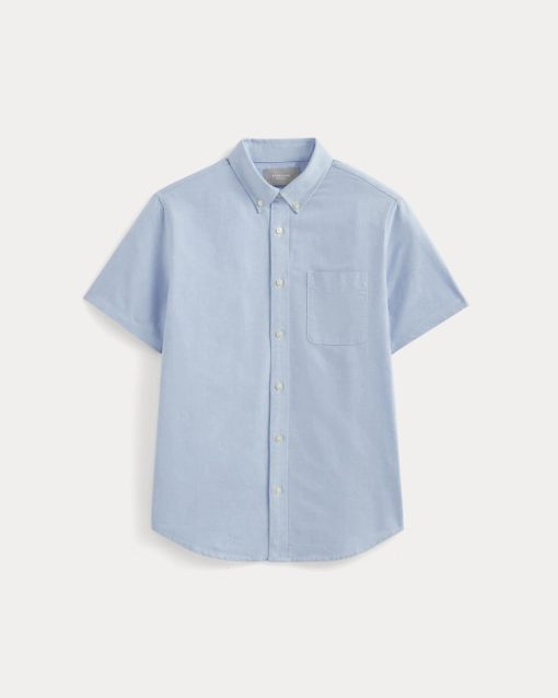 Alternative view of The Organic Short Sleeve Oxford Shirt | Light Blue