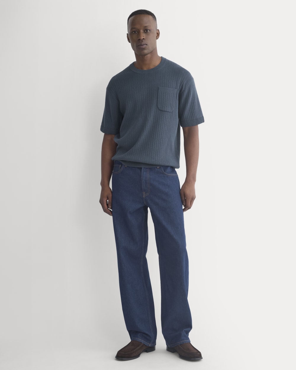 Textured Knit Tee | Midnight Navy - Image 3