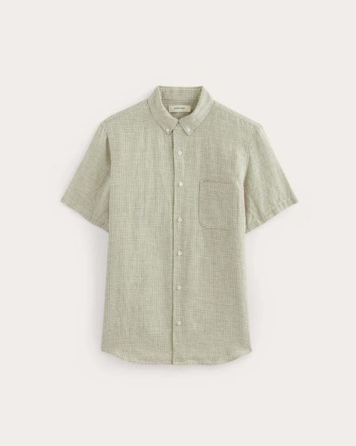 Alternative view of The Classic Short-Sleeve Shirt in Linen | Elm Gingham