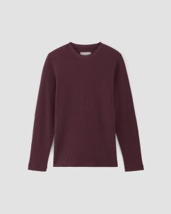 Alternative view of The Waffle Long-Sleeve Crew | Burgundy